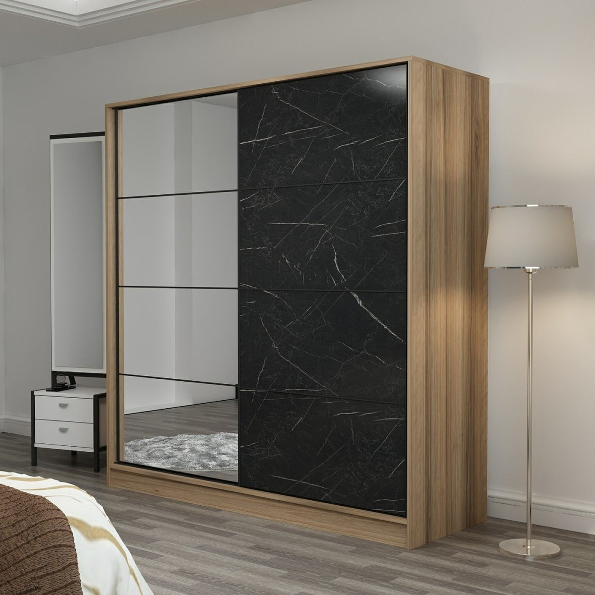 Ντουλάπα 180x190x52 εκ Dore Black 506MNR2637