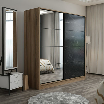 Ντουλάπα 180x210x52 εκ Dore Black 506MNR2638