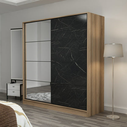 Ντουλάπα 180x210x52 εκ Dore Black 506MNR2638