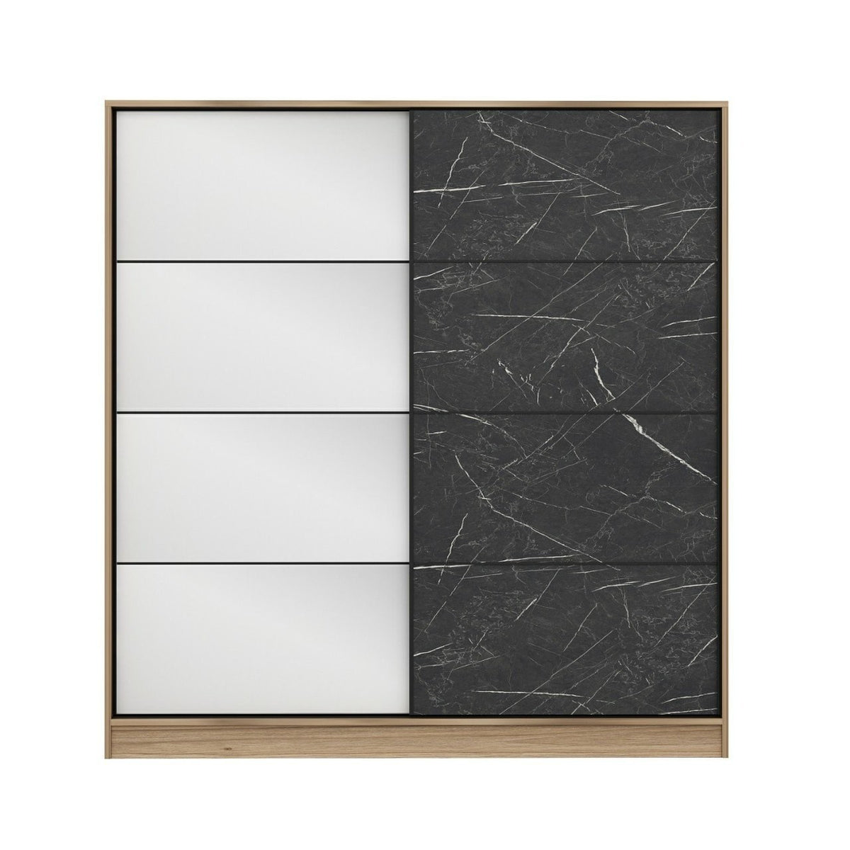 Ντουλάπα 180x210x52 εκ Dore Black 506MNR2638