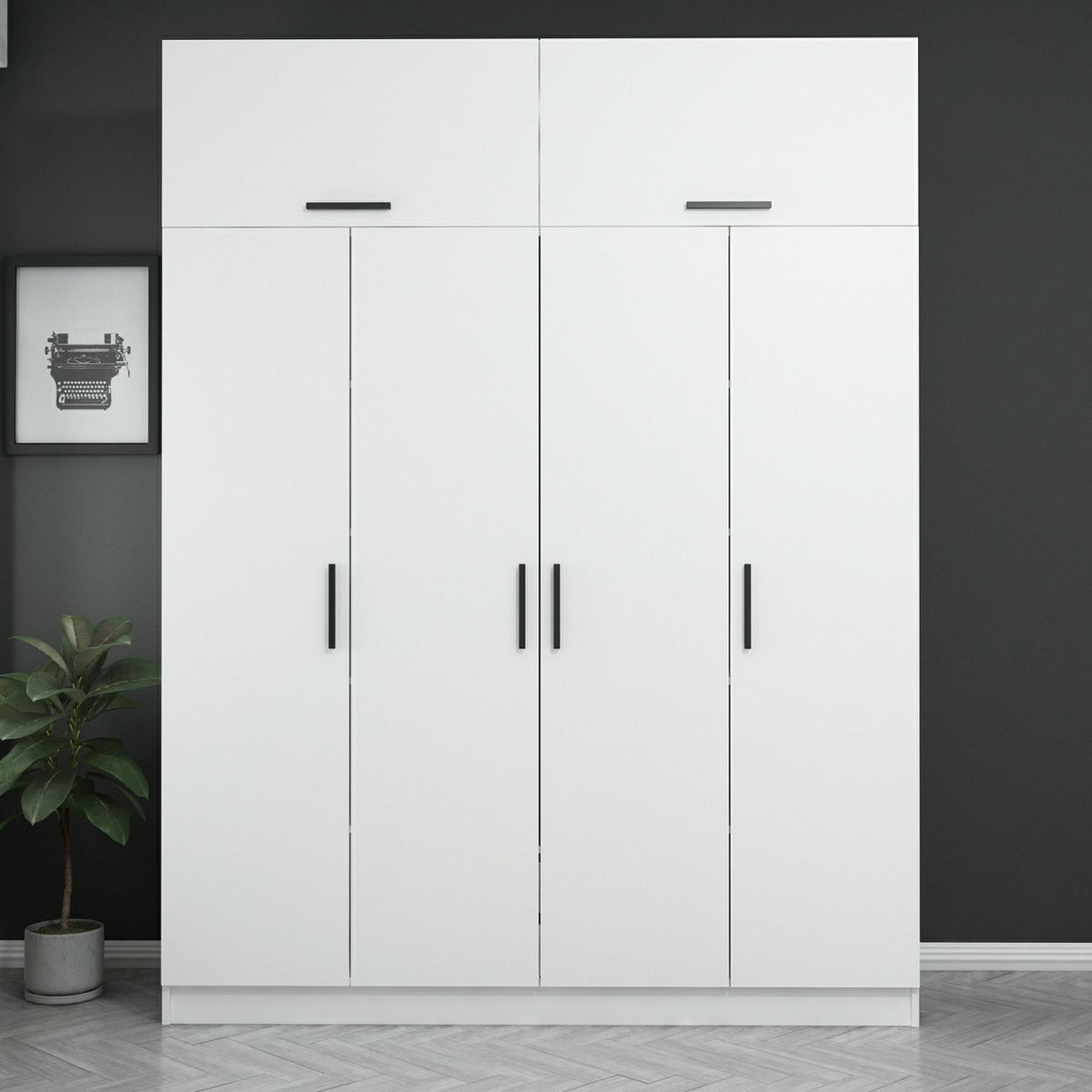 Ντουλάπα 180x235x52 εκ Λευκό 506MNR2649