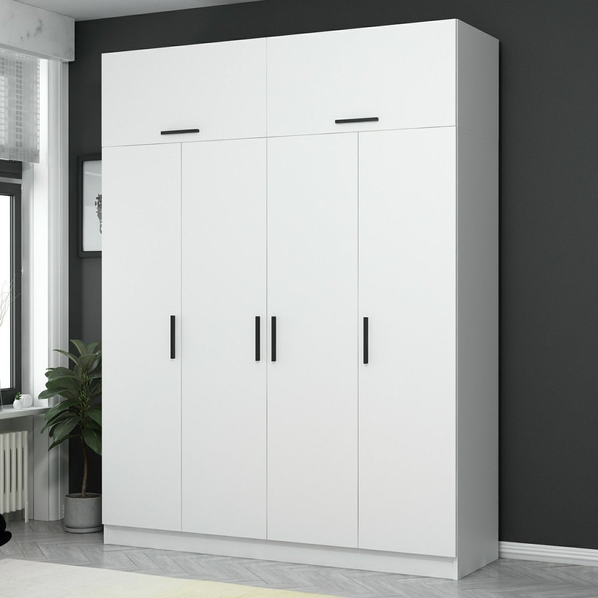Ντουλάπα 180x255x52 εκ Λευκό 506MNR2650