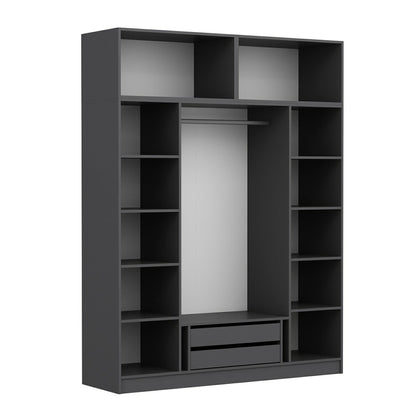 Ντουλάπα 180x235x52 εκ Ανθρακί 506MNR2661