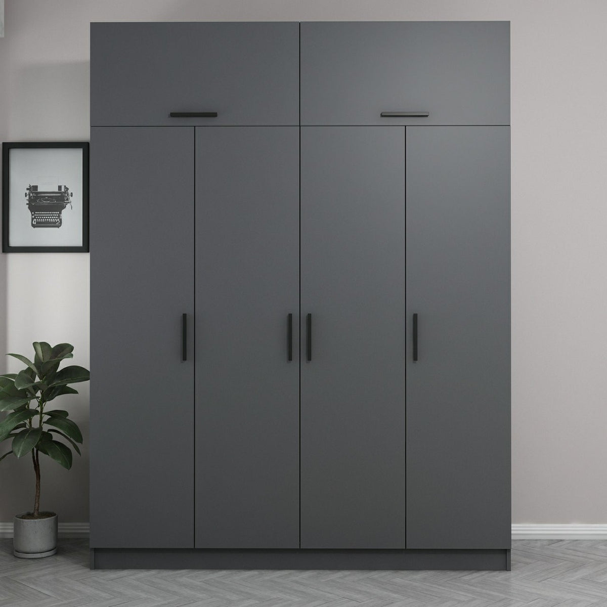 Ντουλάπα 180x255x52 εκ Ανθρακί 506MNR2662