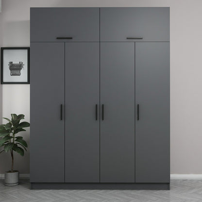 Ντουλάπα 180x255x52 εκ Ανθρακί 506MNR2662