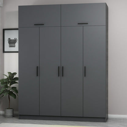 Ντουλάπα 180x255x52 εκ Ανθρακί 506MNR2662
