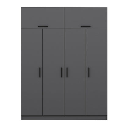 Ντουλάπα 180x255x52 εκ Ανθρακί 506MNR2662