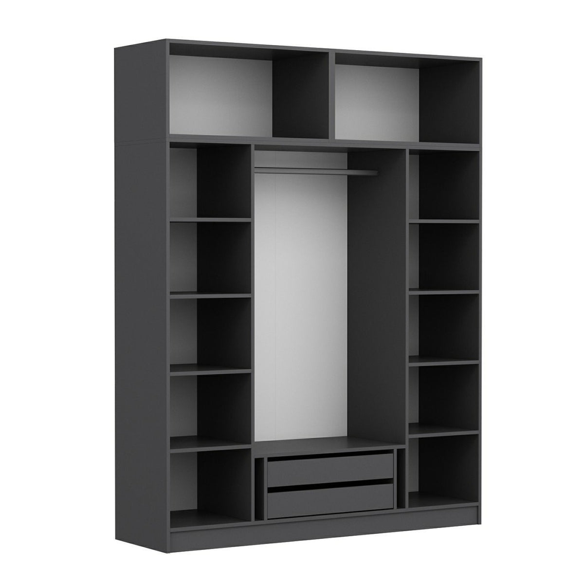 Ντουλάπα 180x255x52 εκ Ανθρακί 506MNR2662