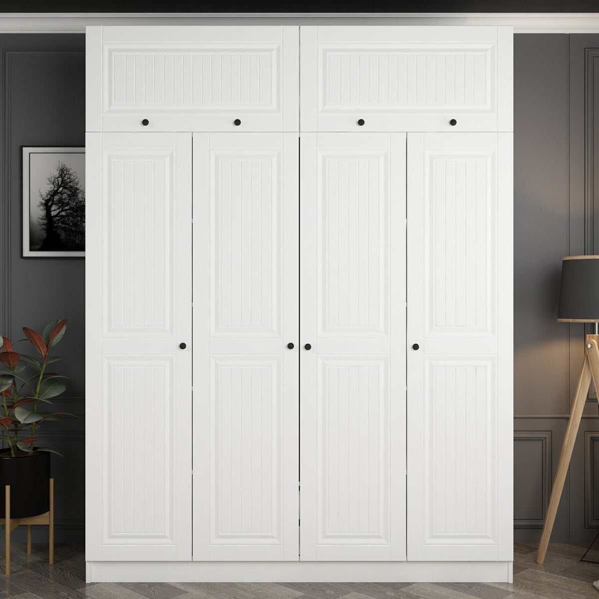 Ντουλάπα 180x235x52 εκ Λευκό 506MNR2673