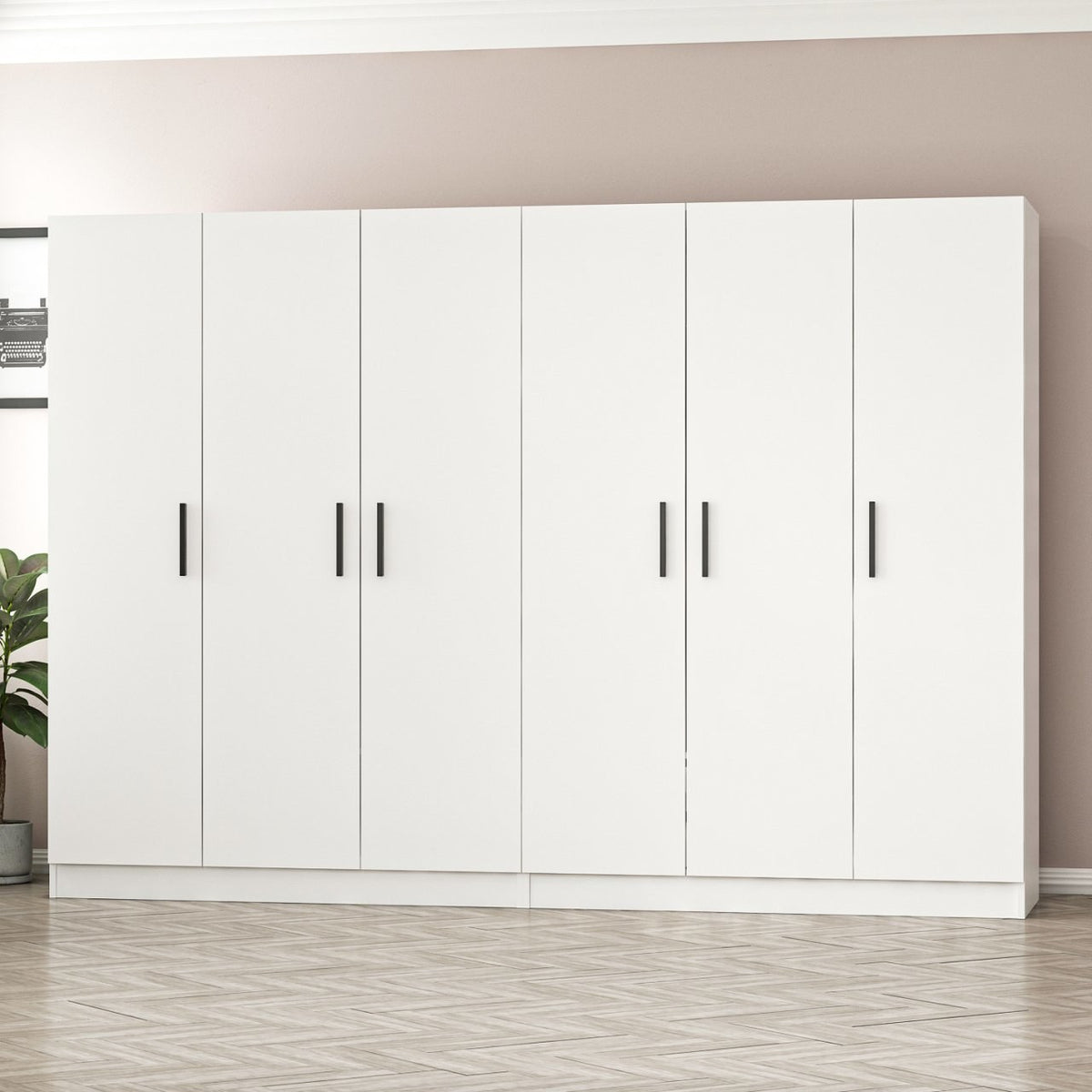 Ντουλάπα 270x210x52 εκ Λευκό 506MNR2697
