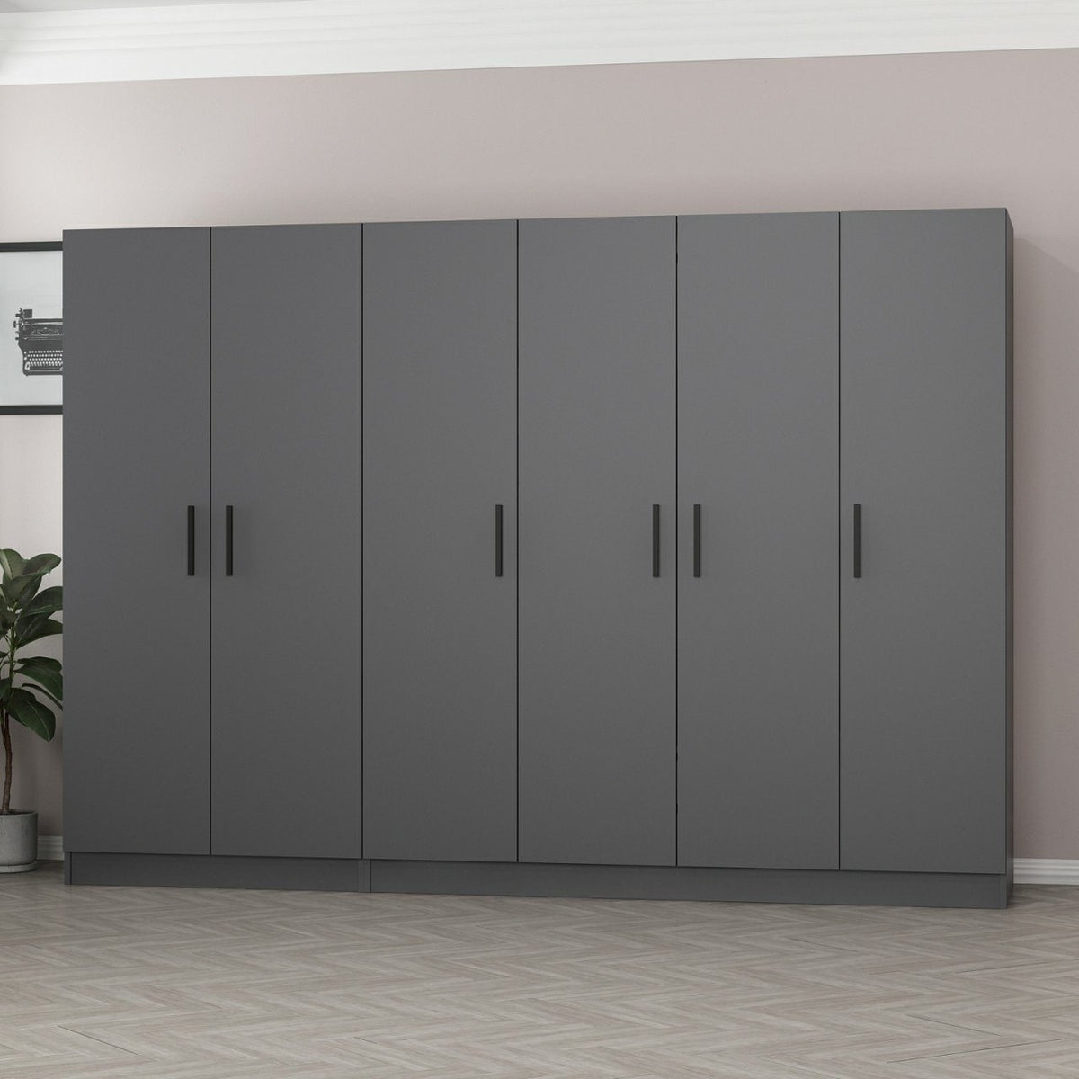 Ντουλάπα 270x190x52 εκ Ανθρακί 506MNR2717