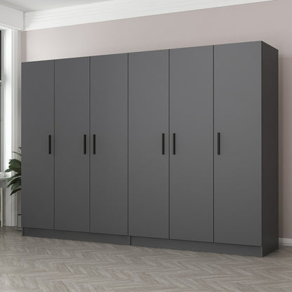 Ντουλάπα 270x190x52 εκ Ανθρακί 506MNR2722