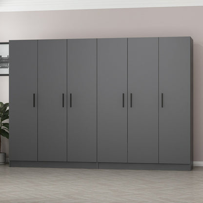 Ντουλάπα 270x210x52 εκ Ανθρακί 506MNR2723