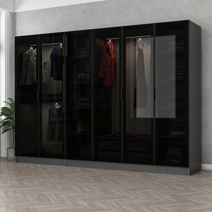 Ντουλάπα 270x210x52 εκ Anthracite Black 506MNR2729