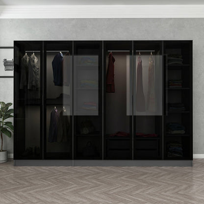 Ντουλάπα 270x210x52 εκ Anthracite Black 506MNR2729