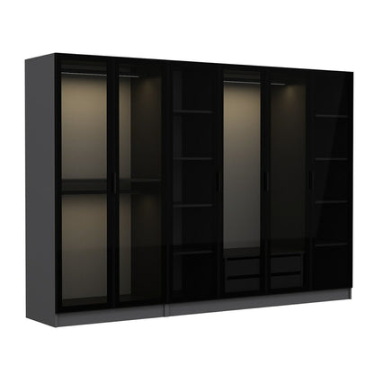 Ντουλάπα 270x210x52 εκ Anthracite Black 506MNR2729