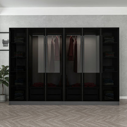 Ντουλάπα 270x190x52 εκ Anthracite Black 506MNR2730