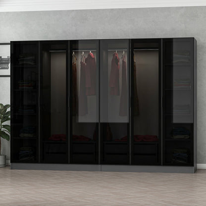 Ντουλάπα 270x210x52 εκ Anthracite Black 506MNR2731