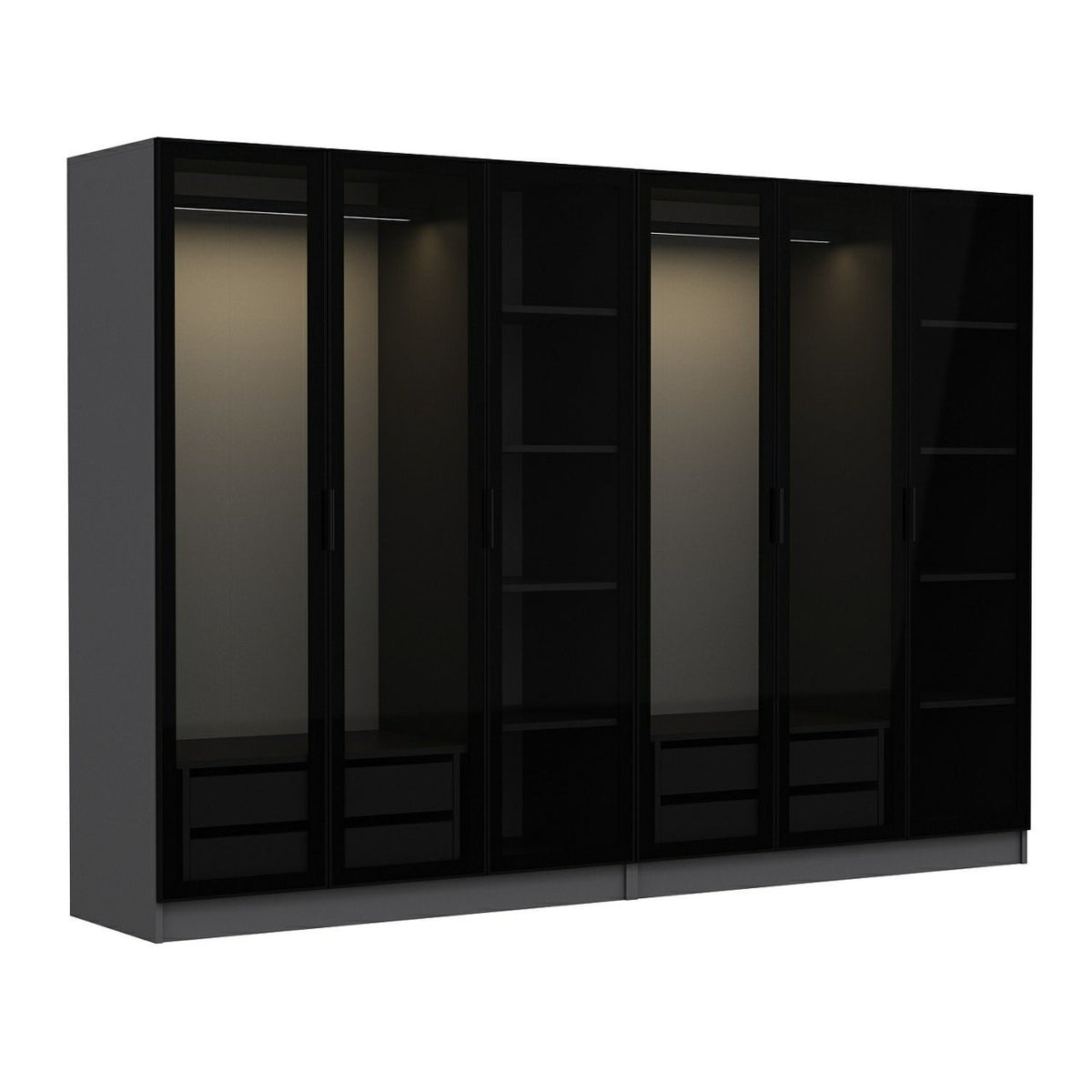 Ντουλάπα 270x210x52 εκ Anthracite Black 506MNR2731