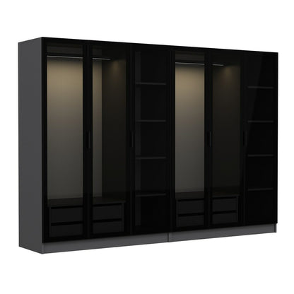 Ντουλάπα 270x210x52 εκ Anthracite Black 506MNR2731