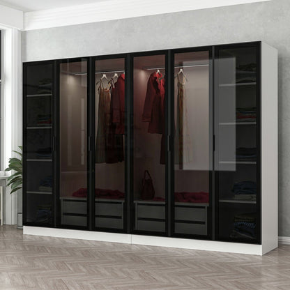Ντουλάπα 270x190x52 εκ White Black 506MNR2734