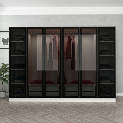 Ντουλάπα 270x190x52 εκ White Black 506MNR2734