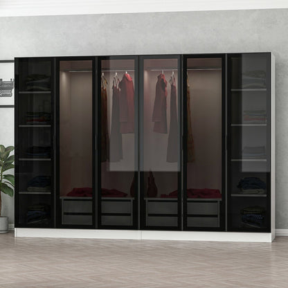 Ντουλάπα 270x190x52 εκ White Black 506MNR2734