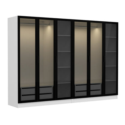 Ντουλάπα 270x210x52 εκ White Black 506MNR2735