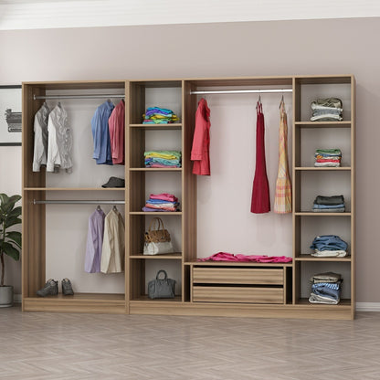 Ντουλάπα 270x210x52 εκ Golden Oak Dark Grey 506MNR2756