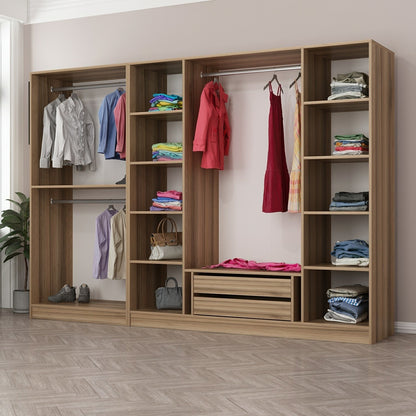 Ντουλάπα 270x210x52 εκ Golden Oak Dark Grey 506MNR2756