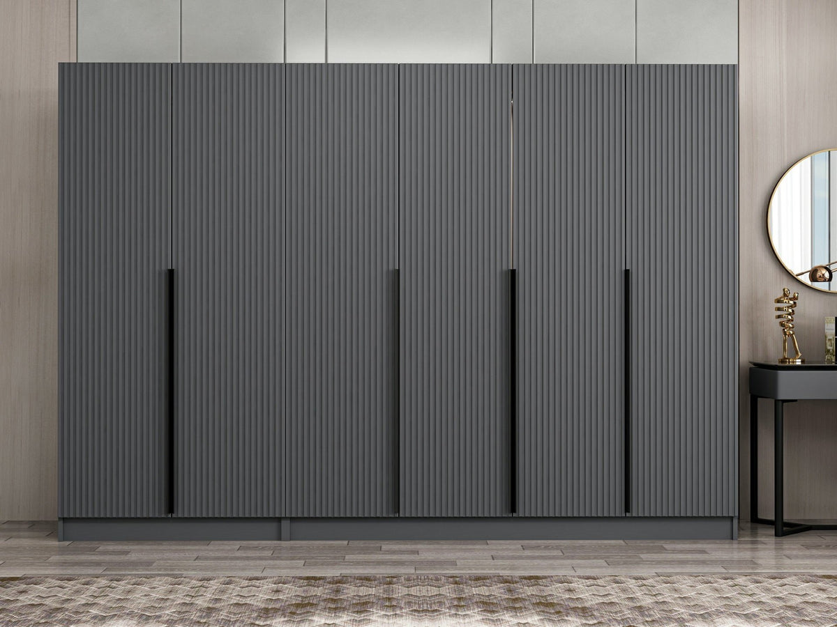 Ντουλάπα 270x210x52 εκ Ανθρακί 506MNR2758