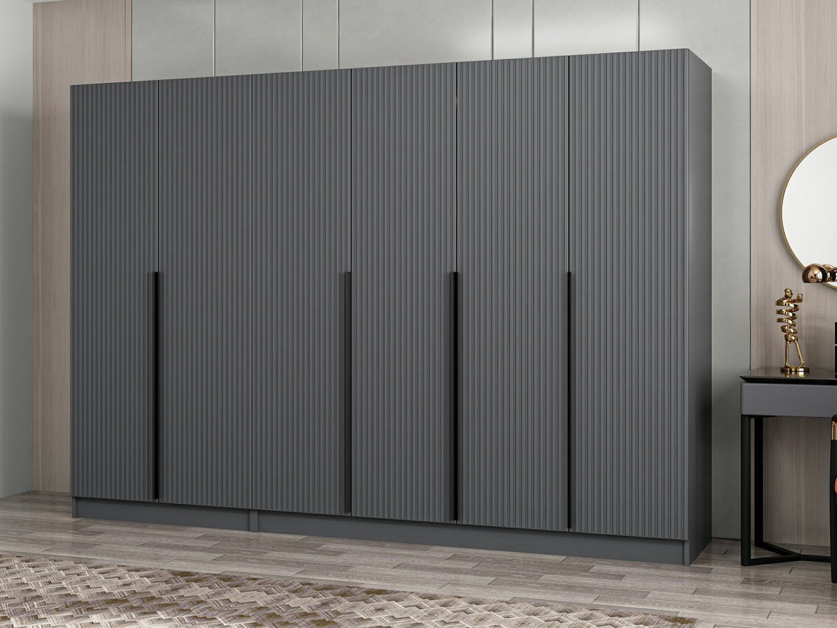 Ντουλάπα 270x210x52 εκ Ανθρακί 506MNR2758