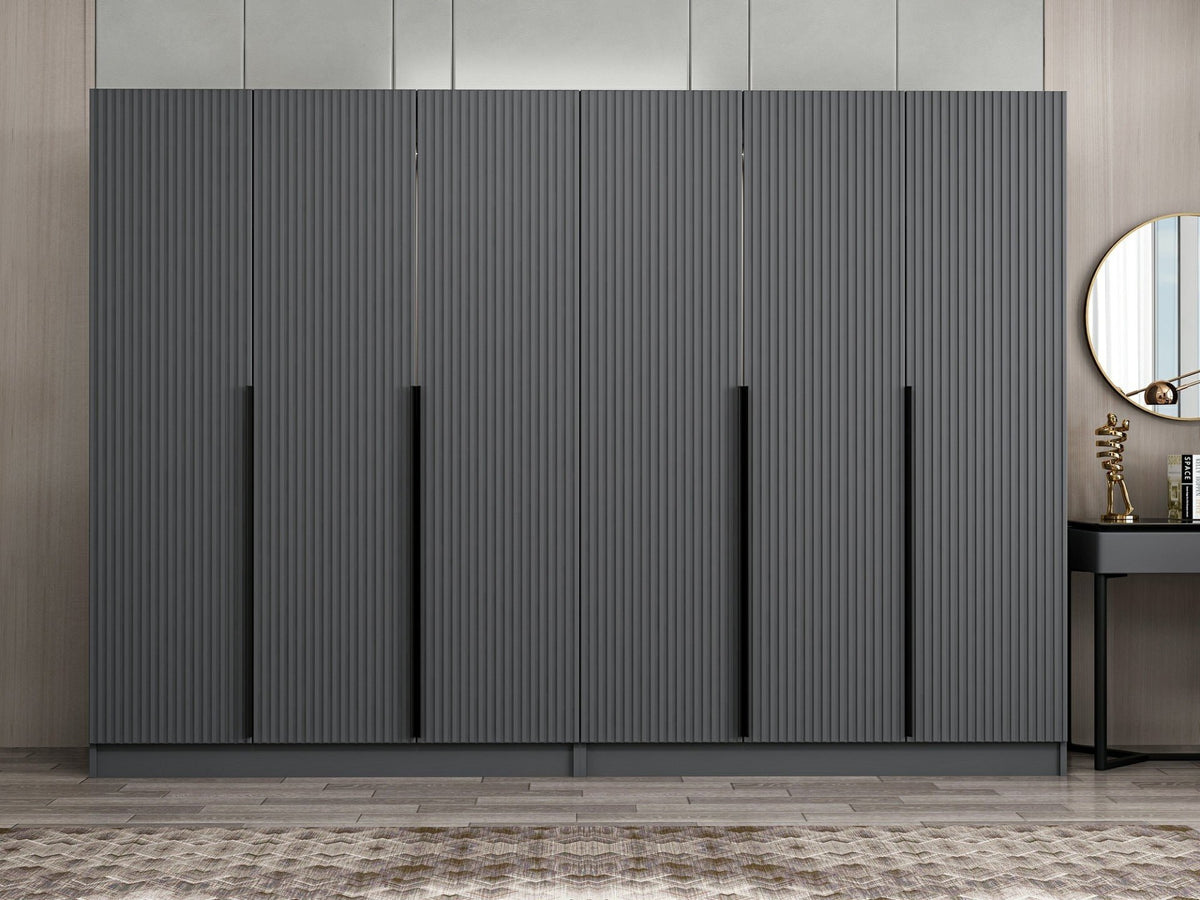 Ντουλάπα 270x210x52 εκ Ανθρακί 506MNR2763