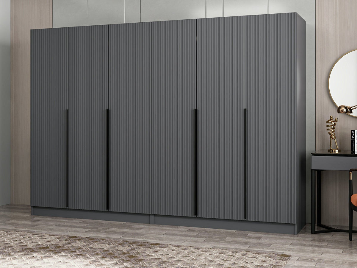 Ντουλάπα 270x210x52 εκ Ανθρακί 506MNR2763