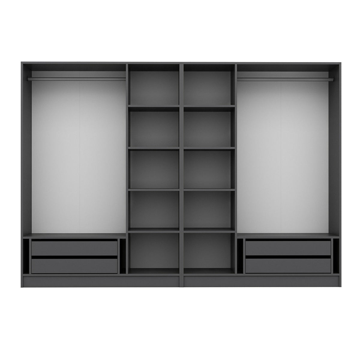 Ντουλάπα 270x210x52 εκ Ανθρακί 506MNR2763
