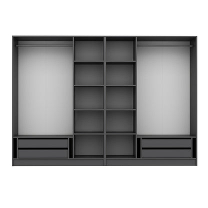 Ντουλάπα 270x210x52 εκ Ανθρακί 506MNR2763