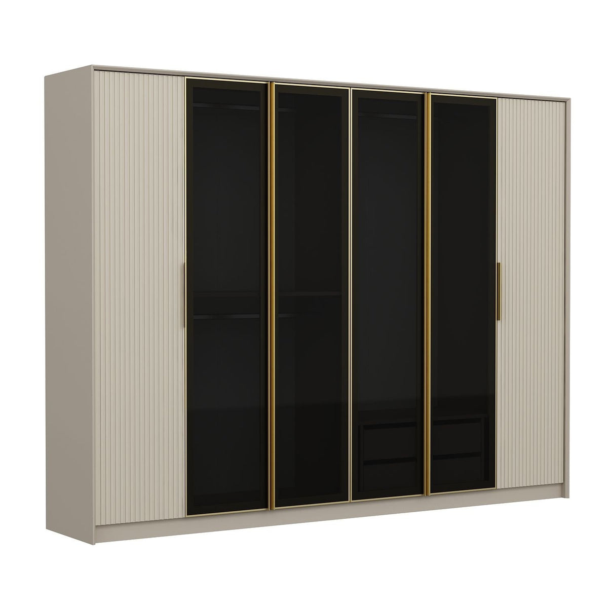 Ντουλάπα 274x210x52 εκ White Dark Grey 506MNR2764