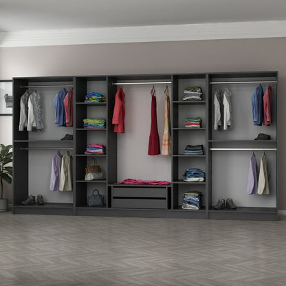 Ντουλάπα 360x190x52 εκ Ανθρακί 506MNR2769
