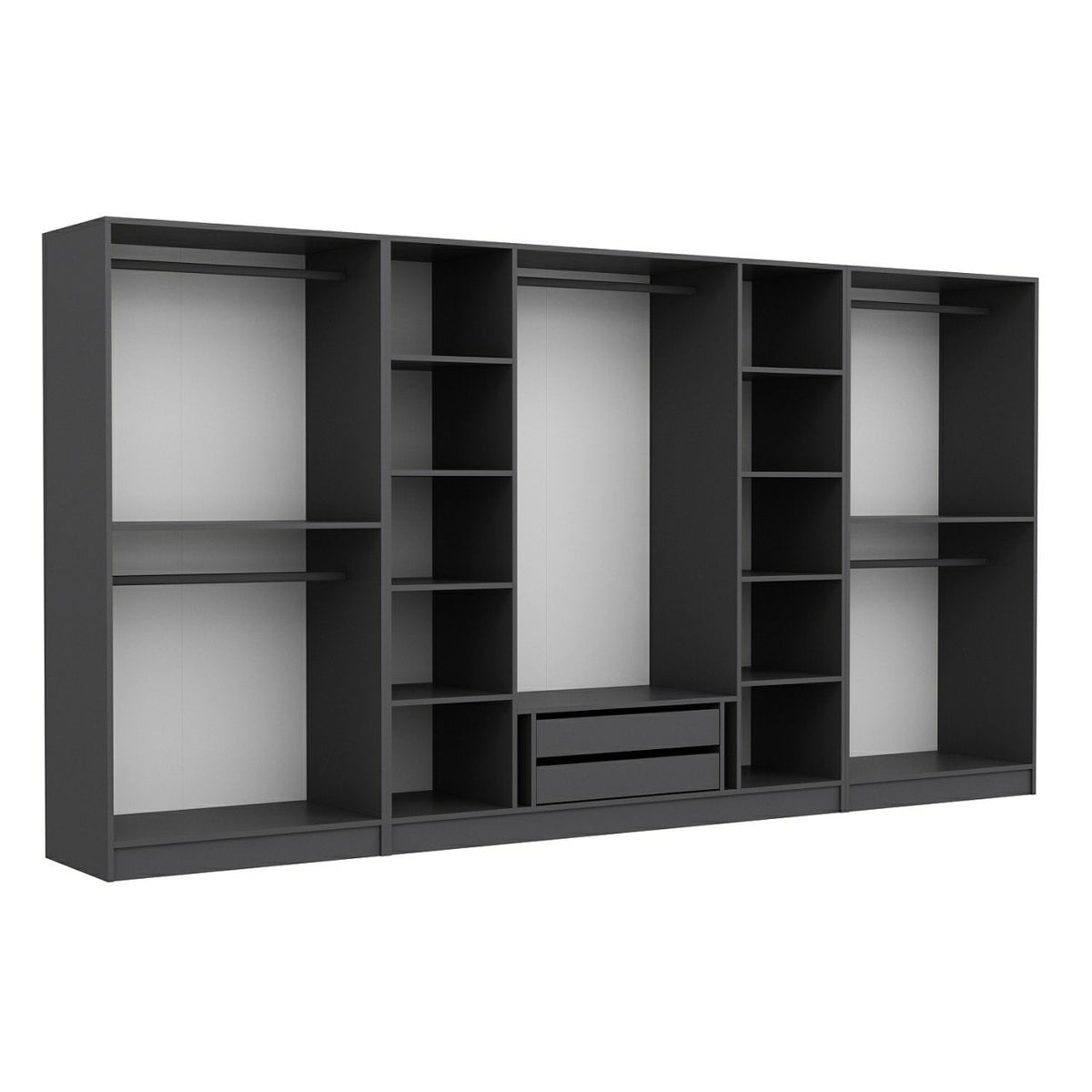 Ντουλάπα 360x190x52 εκ Ανθρακί 506MNR2769
