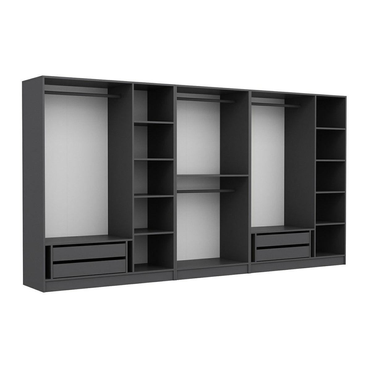 Ντουλάπα 360x210x52 εκ Ανθρακί 506MNR2774