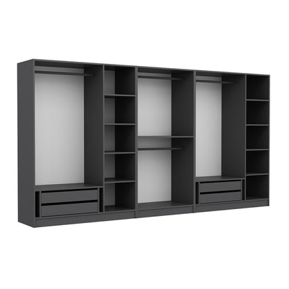 Ντουλάπα 360x210x52 εκ Ανθρακί 506MNR2774