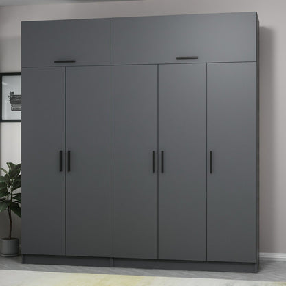 Ντουλάπα 225x235x52 εκ Ανθρακί 506MNR2791