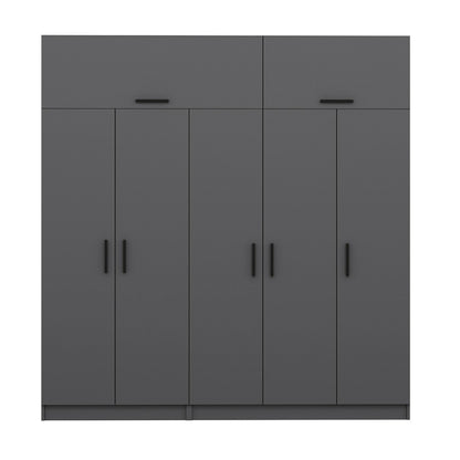 Ντουλάπα 225x235x52 εκ Ανθρακί 506MNR2791