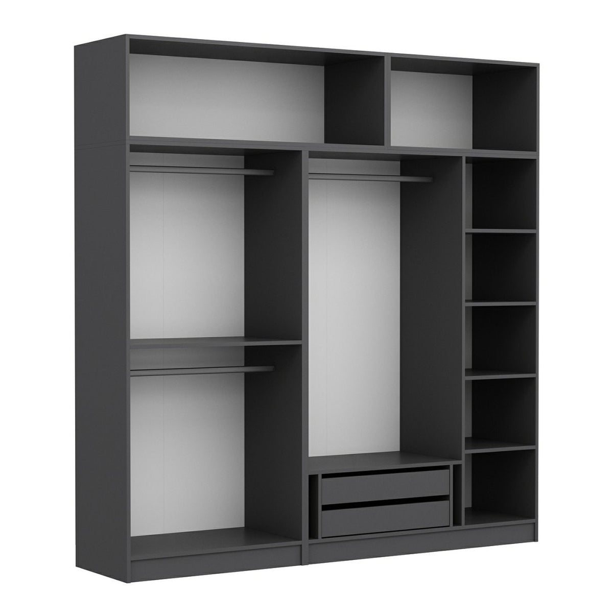 Ντουλάπα 225x235x52 εκ Ανθρακί 506MNR2791