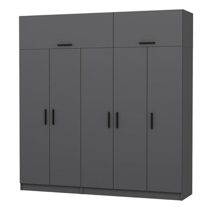 Ντουλάπα 225x255x52 εκ Ανθρακί 506MNR2792