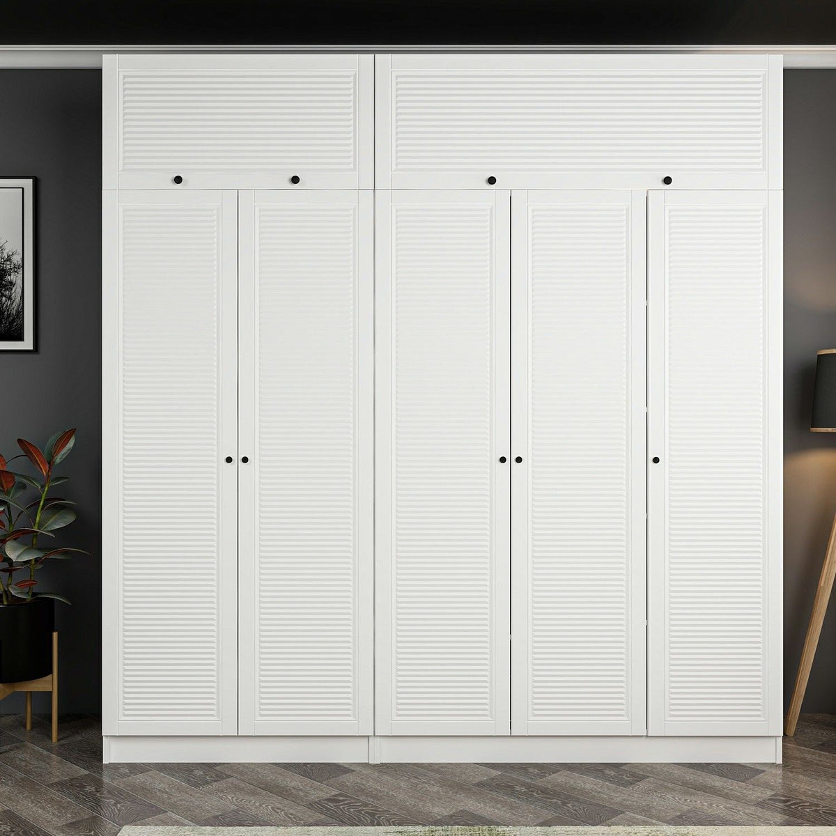 Ντουλάπα 225x190x52 εκ Λευκό 506MNR2810