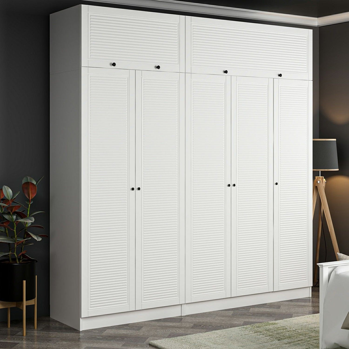 Ντουλάπα 225x210x52 εκ Λευκό 506MNR2811