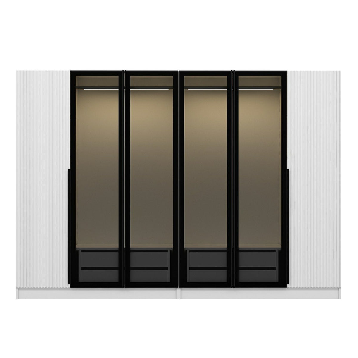 Ντουλάπα 270x210x52 εκ White Dark Grey 506MNR2856