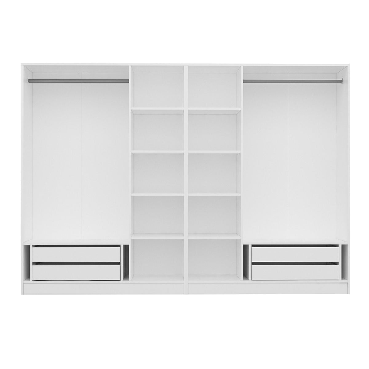 Ντουλάπα 270x210x52 εκ White Dark Grey 506MNR2856