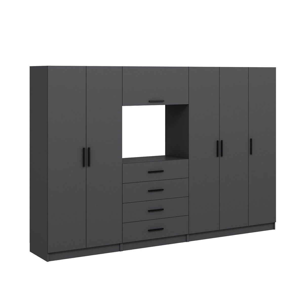 Ντουλάπα 315x210x52 εκ Ανθρακί 506MNR2859